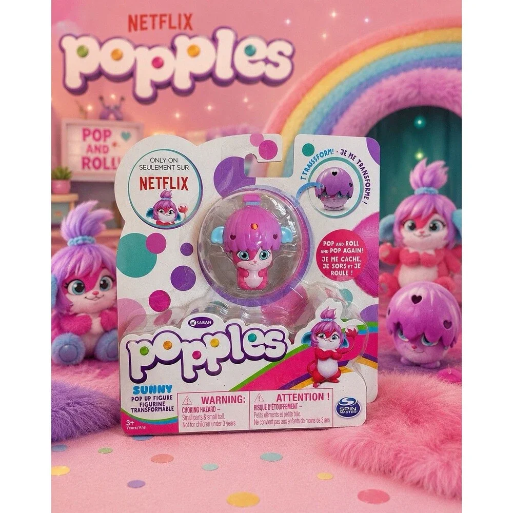 Netflix Popples Sunny Transforming Pop Up Figure Spin Master NIP Toy Collectible
